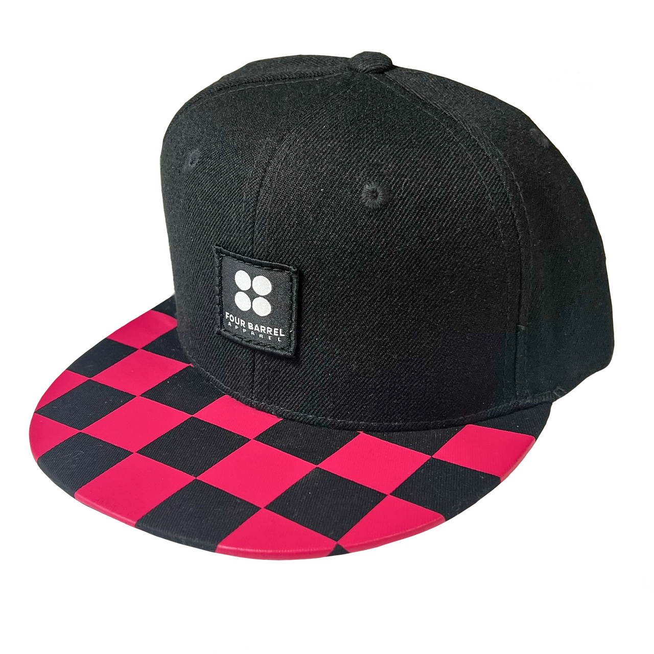 Four Barrel Logo- Snapback (Pink/Black Checker)