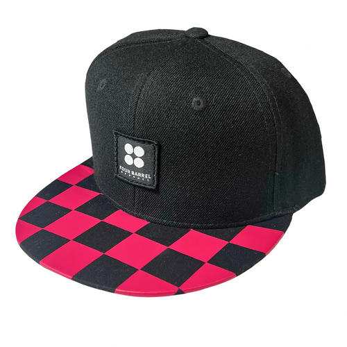 Four Barrel Logo- Snapback (Pink/Black Checker)