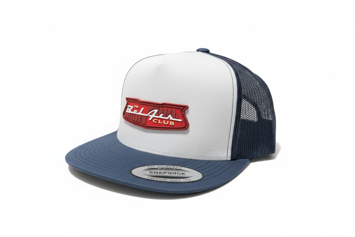 Navy and white hat with Bel Air Club logo on front