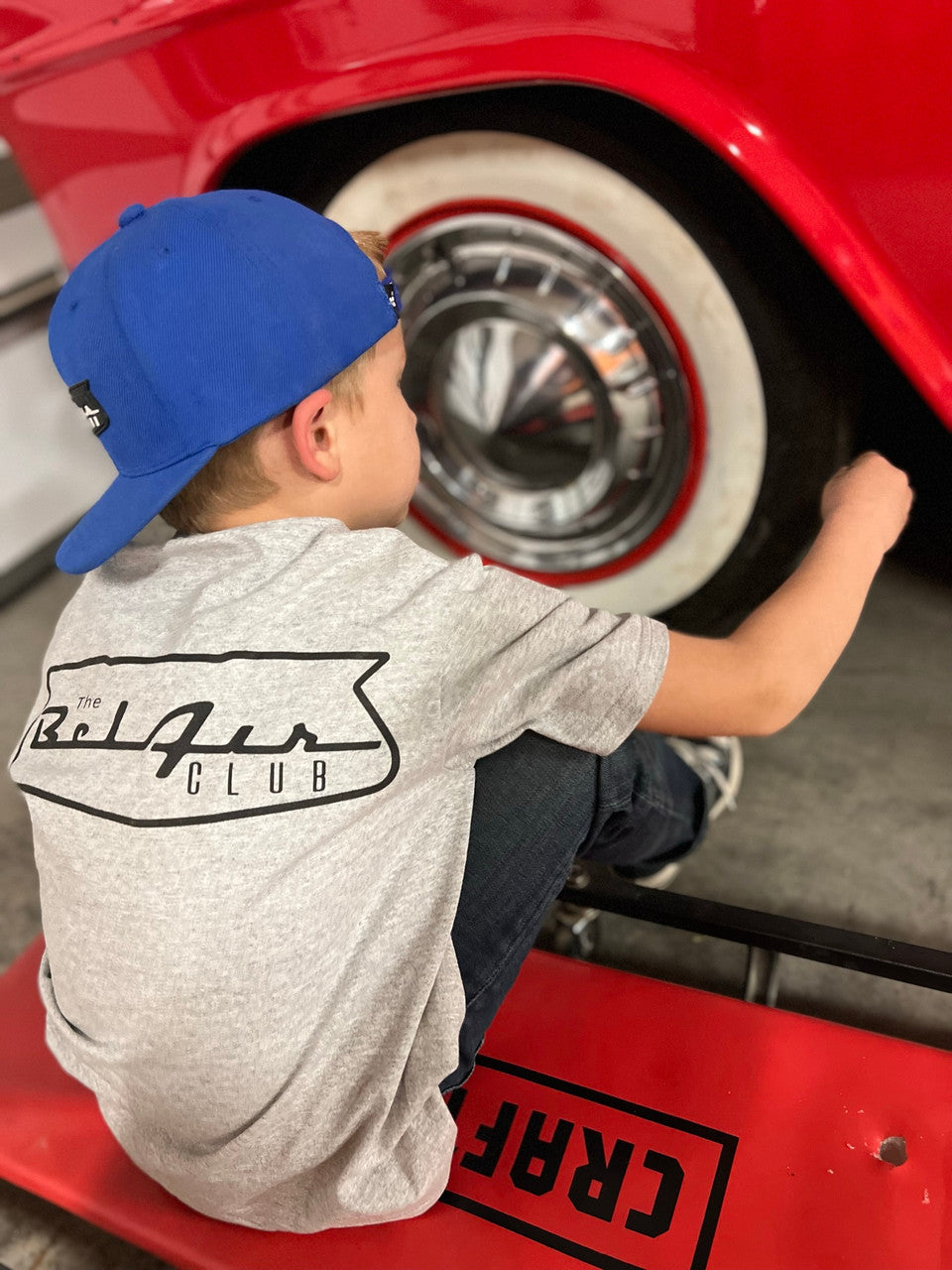 Kids Bel Air Club Tees - GRAY/BLACK