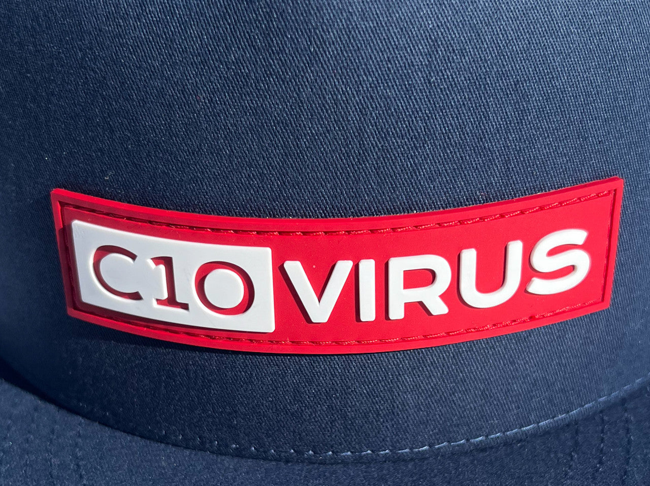 C10 Virus Red Patch- (Blue/White)